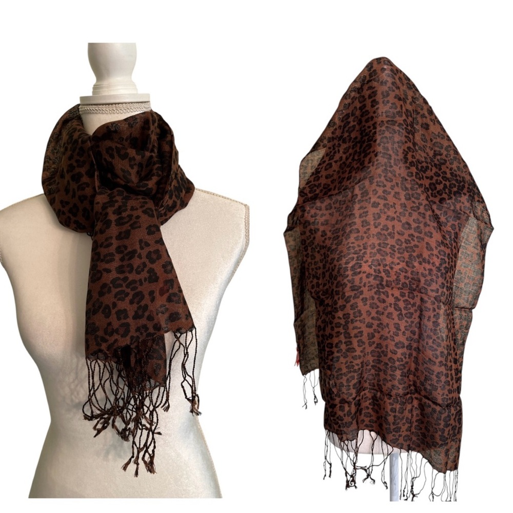 100% Wool Whisper-weight Leopard Scarf